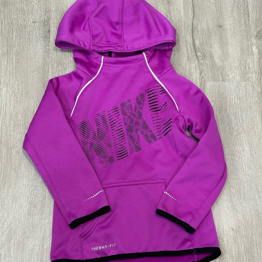 Nike Girls 4 Purple Therma Fleece Hoodie Sweater